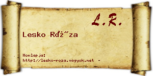 Lesko Róza névjegykártya